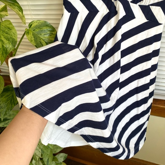 INC International Concepts Size Large Sleeveless Dress Nautical Striped Ruffle - Picture 3 of 6